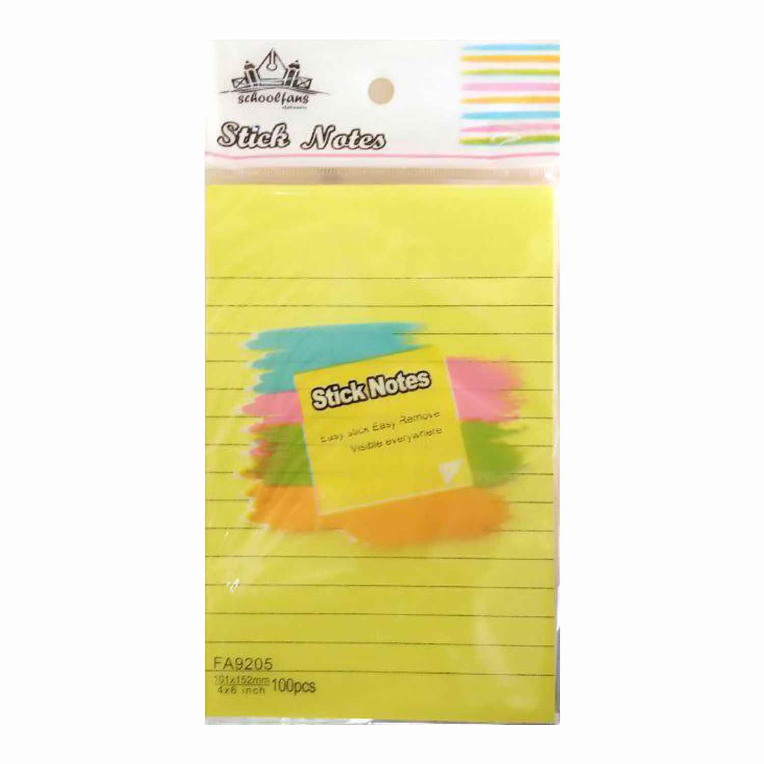 پست ایت100برگ 152*101 خط دار الوان اسکول فنز کد9205