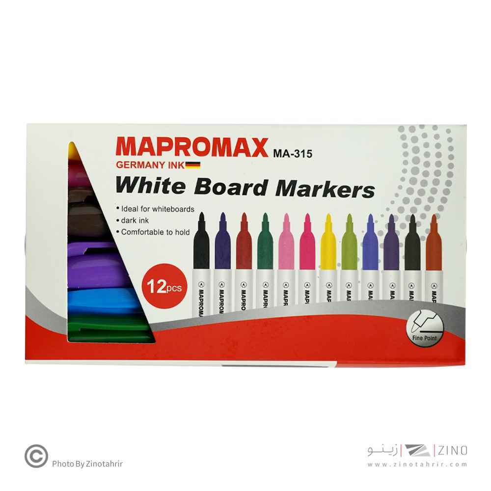 ماژیک وایت برد رنگی جور(120عدد) ماپرومکس کدMA-315