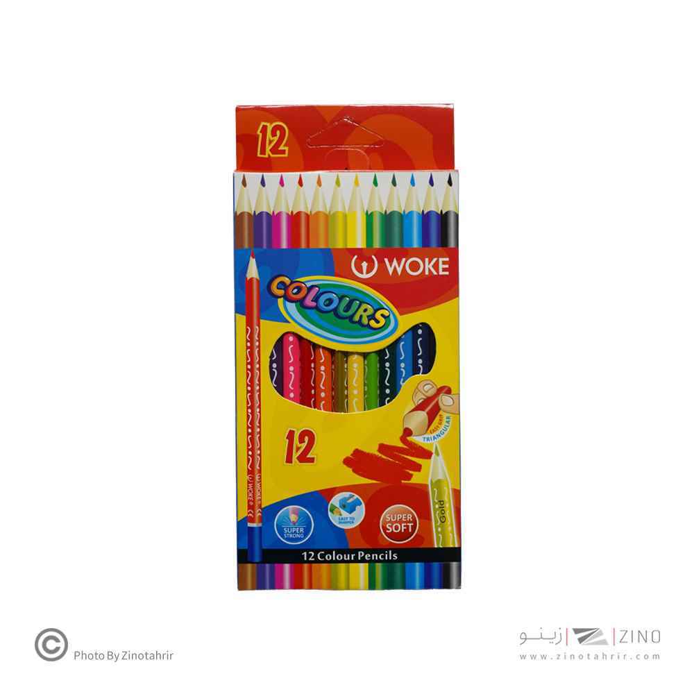 مدادرنگی12رنگ(سه گوش) جعبه مقوایی ووک